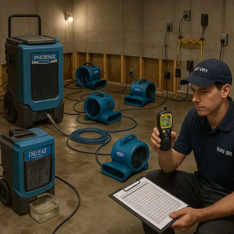 Structural Drying and Dehumidification process in Nixon, PA